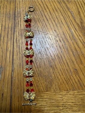 Red, orange and yellow Swarovski Butterfly accent Bracelet - Women's Jewelry